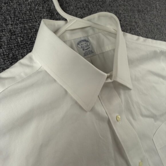 Brooks Brothers Non Iron Button Up Shirt Long Sleeve Men Classic White 16.5 34 * - Picture 13 of 16